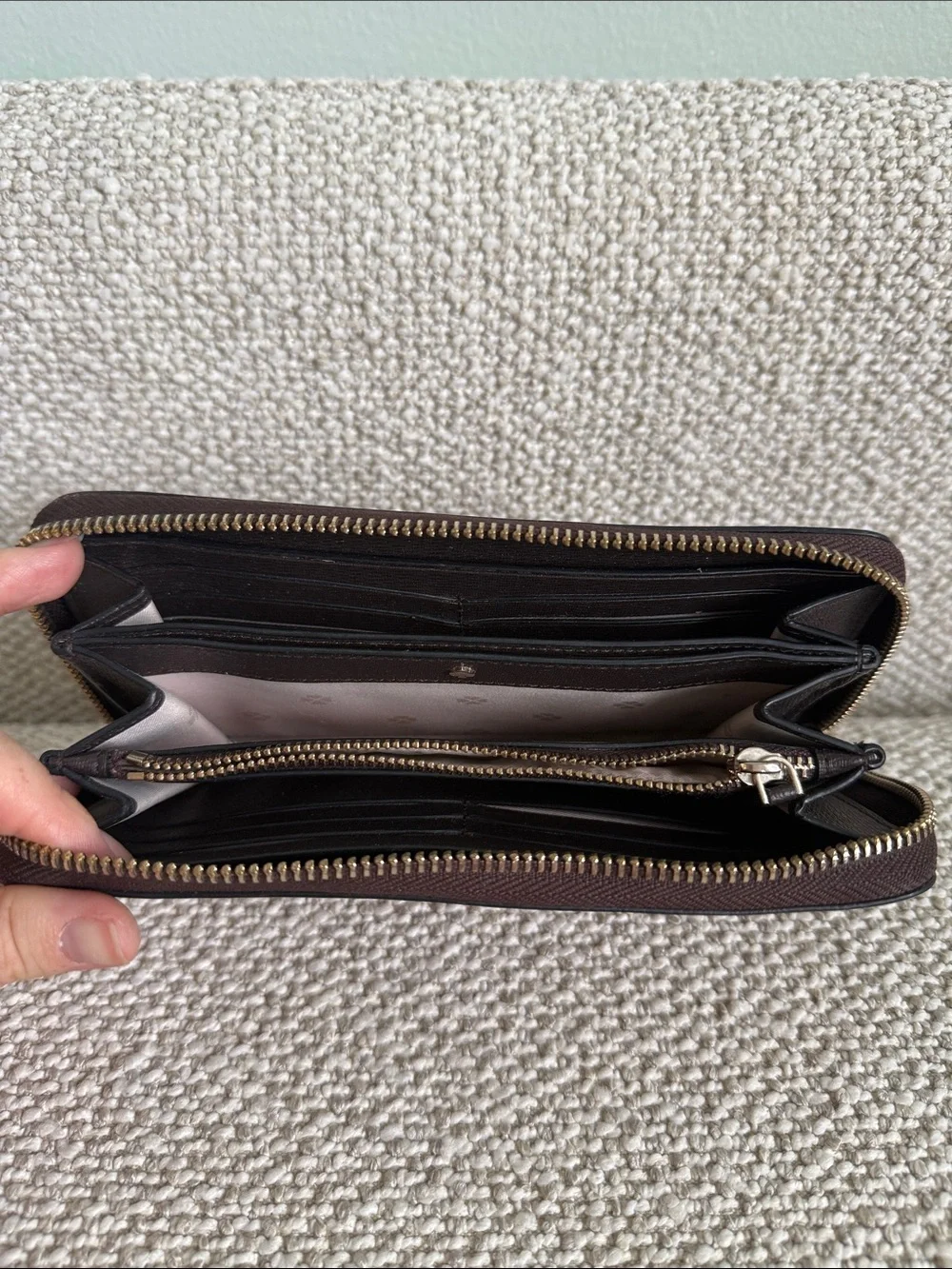 kate spade Leopard Print Zip-Around Wallet in Brown & Black